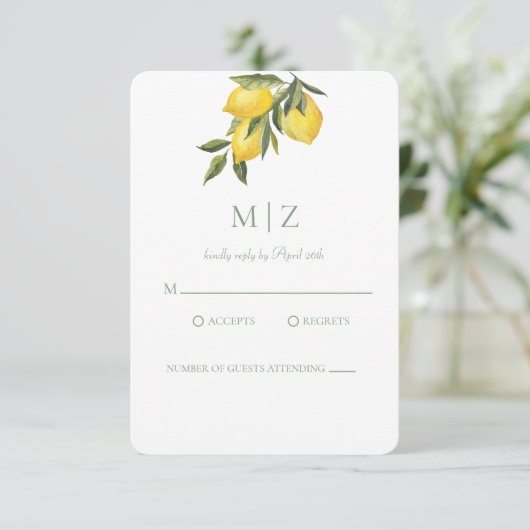 Carte RSVP Citrus Chic Simple (Debout devant)