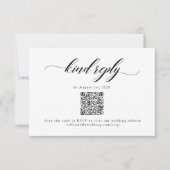 Carte RSVP Classic Elegant Script Mariage QR Code (Devant)
