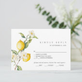 Carte RSVP classique Citrus Lemon Summer Wedding (Debout devant)