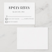 Carte RSVP classique de mariage budgétaire simple (Devant / Derrière)