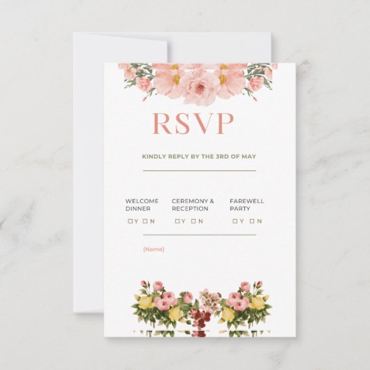 Carte RSVP classique de mariage élégant (Devant)
