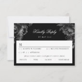 Carte RSVP classique de mariage noir gothique (Devant)