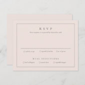 Carte RSVP classique de mariage rose vierge (Devant / Derrière)