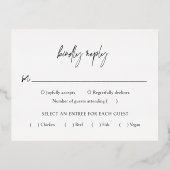 Carte RSVP classique élégante mariage (Verso)