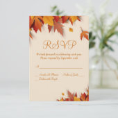 Carte RSVP classique Feuille automne (Debout devant)