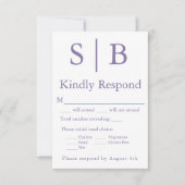 Carte RSVP classique Lavender Lavender (Devant)