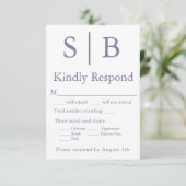 Carte RSVP classique Lavender Lavender (Debout devant)