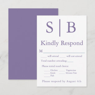Carte RSVP classique Lavender Lavender