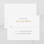 Carte RSVP classique or et marine (Devant / Derrière)