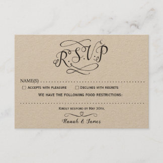 CARTE RSVP CLASSIQUE - PAPIER KRAFT