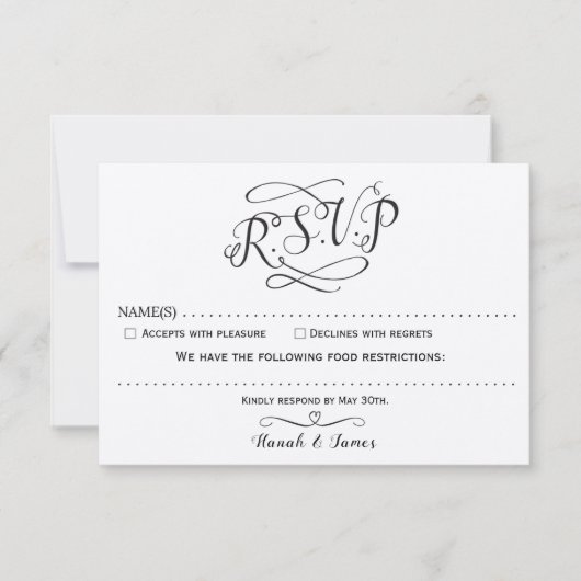 CARTE RSVP CLASSIQUE - PAPIER KRAFT (Devant)