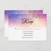 Carte Rsvp Clouds Rose et Bleu (Devant / Derrière)