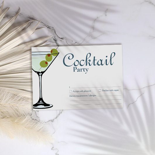 Carte RSVP Cocktail party Martini