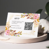 Carte Rsvp Code QR Floral Spring