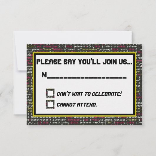 Carte RSVP Coder's Party (Devant)