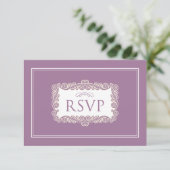 Carte RSVP Coeur Charming (violet) (Debout devant)