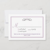 Carte RSVP Coeur Charming (violet) (Dos)