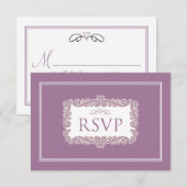 Carte RSVP Coeur Charming (violet) (Devant / Derrière)