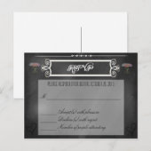 Carte RSVP Coeurs et Fleurs de tableau de bord (Devant / Derrière)