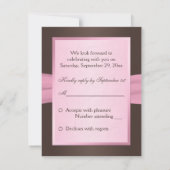 Carte RSVP Cœurs Unis Floraux Rose et Marron (Dos)