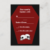 Carte RSVP Coffin Ebony III (rouge) - LND