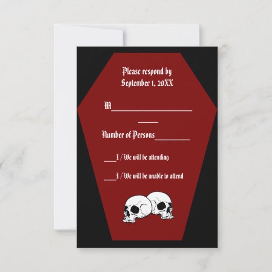 Carte RSVP Coffin Ebony III (rouge) - LND (Devant)