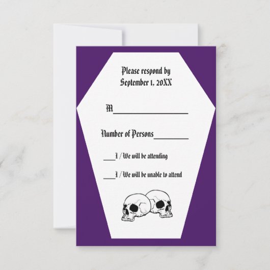 Carte RSVP Coffin Ivory (Indigo) (Devant)
