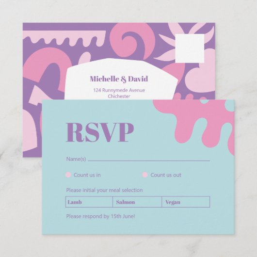 Carte RSVP Collage Confetti (Devant / Derrière)