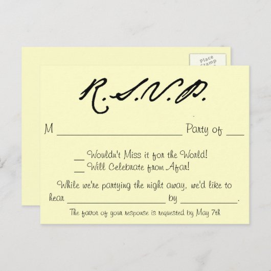 Carte RSVP Collection Inséparable (Devant / Derrière)