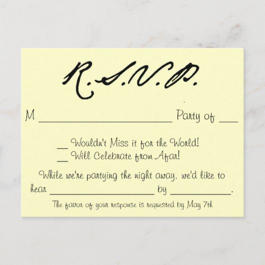 Carte RSVP Collection Inséparable (Devant)