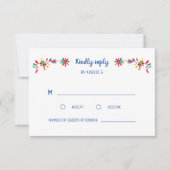 CARTE RSVP COLORÉE OTOMI MEXICAN (Devant)