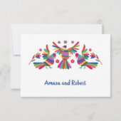 CARTE RSVP COLORÉE OTOMI MEXICAN (Dos)