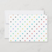 Carte RSVP Confetti Polka de mariage colorée (Dos)