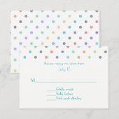 Carte RSVP Confetti Polka de mariage colorée (Devant / Derrière)