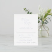 Carte RSVP contemporaine Silver Foil de mariage mo (Debout devant)