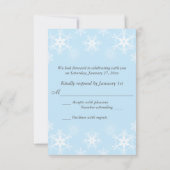 Carte RSVP cool Blue Snowy Chalkboard Style Mariag (Dos)
