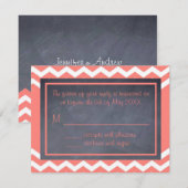 Carte RSVP Coral Chevron (Devant / Derrière)