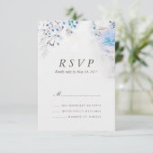 Carte RSVP couleur Aquarelle claire bleu frais Flo (Debout devant)