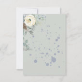 Carte RSVP couleur blanc vert Sage romantique (Dos)