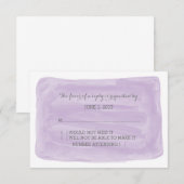 Carte RSVP couleur d'eau violette (Devant / Derrière)
