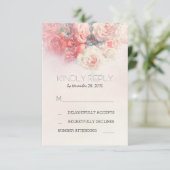 carte RSVP couleur florale rose pâle (Debout devant)