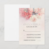 carte RSVP couleur florale rose pâle (Devant / Derrière)