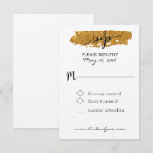 Carte RSVP couleur noire et blanche Parties scinti (Devant / Derrière)