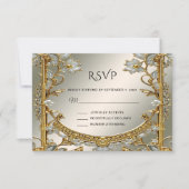 Carte RSVP couleur or blanc (Devant)