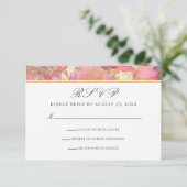 Carte RSVP couleur or rose (Debout devant)