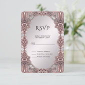 Carte RSVP couleur rose (Debout devant)