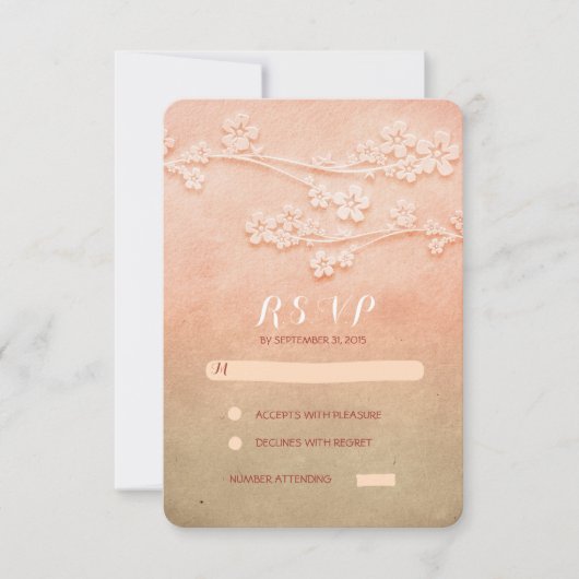 carte RSVP couleur rose (Devant)