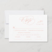 Carte RSVP couleur rose feuille blanche et code QR (Devant)