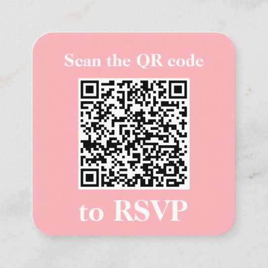 Carte RSVP couleur rose vif QR Code arrondi (Dos)