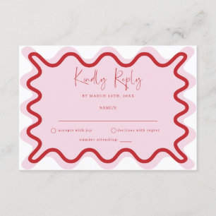 Carte RSVP couleur rouge vibrant rouge rose